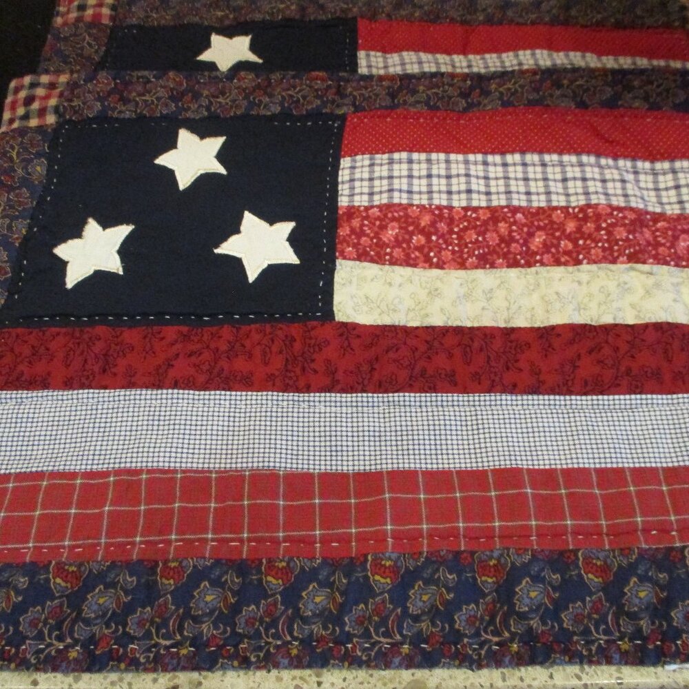Set of 4 Patriotic Multicolor Quilted Placemats